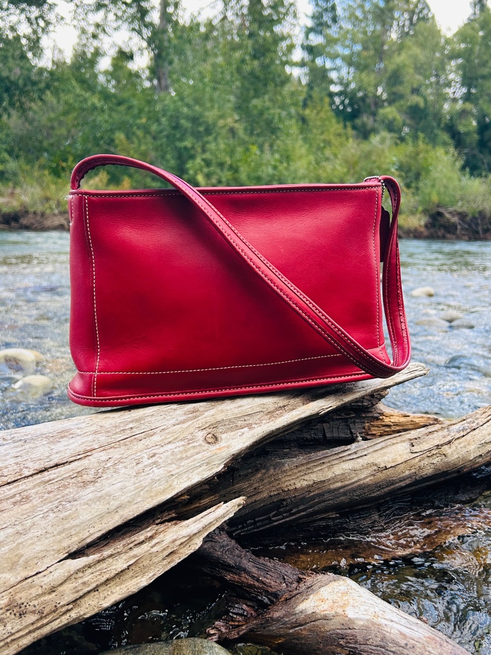 Vintage Coach 9309 Red Bleecker Top Zip Shoulder Bag Made in the USA 🇺🇸 - Picture 11 of 13